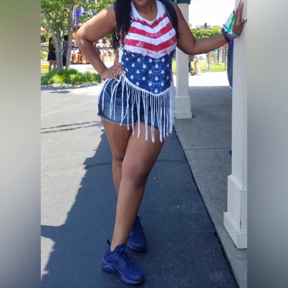 Charlotte Russe red, white, and blue flag shirt Size 1X